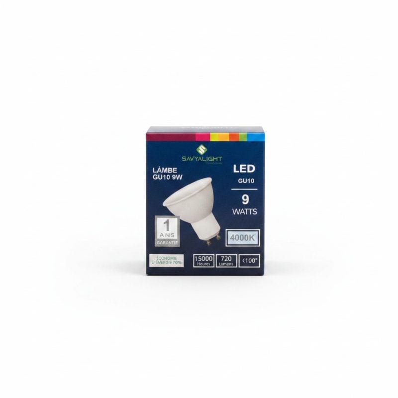 Ampoule LED GU10 9W 4000K Savyalight