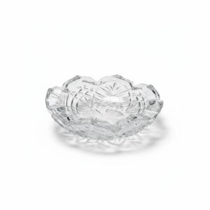 Coupelle décorative en verre ciselé, motif floral