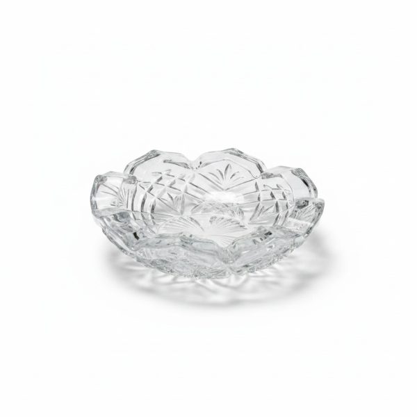 Coupelle décorative en verre ciselé, motif floral