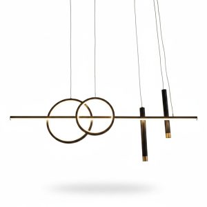 Suspension LED 3 Couleurs 40W Design Moderne Noir et Or
