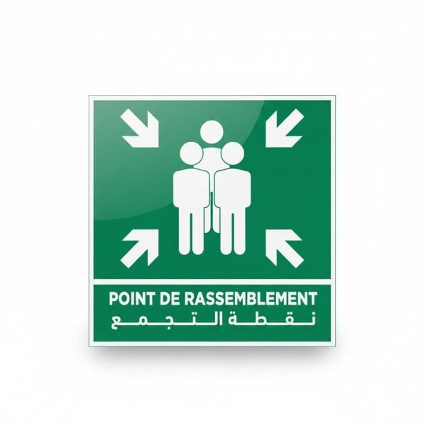 Plaque de Signalisation Point de Rassemblement et Pictogrammes