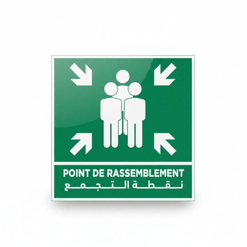 9737411 Plaque de Signalisation Point de Rassemblement et Pictogrammes