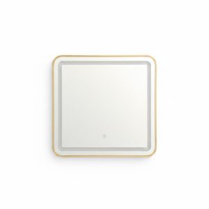 Miroir LED Carré Doré 60x60 cm avec Touche Tactile