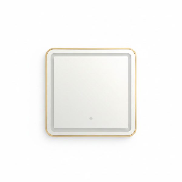 Miroir LED Carré Doré 60x60 cm avec Touche Tactile