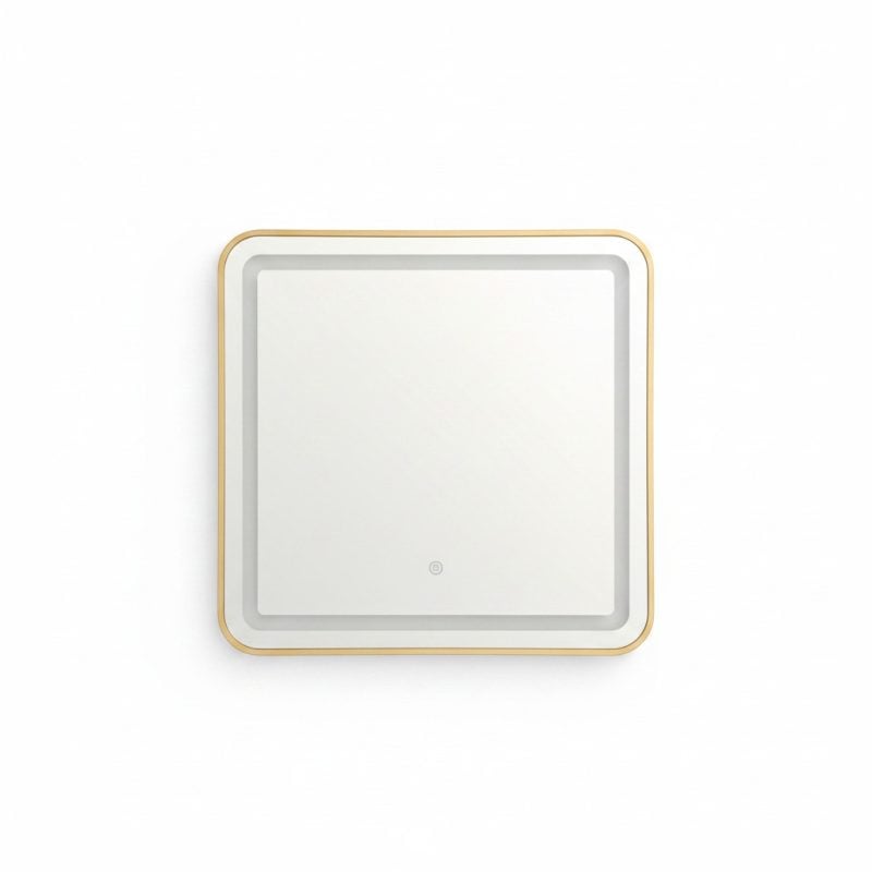 Miroir LED Carré Doré 60x60 cm avec Touche Tactile
