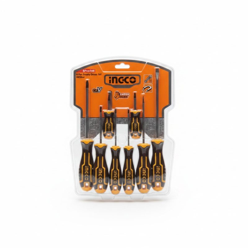 Set de 8 Tournevis Plats et Phillips INGCO HKSD0828