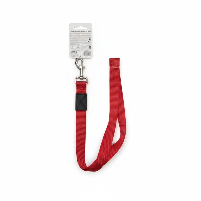 Laisse en nylon rouge L 120x2,5 cm Lisy