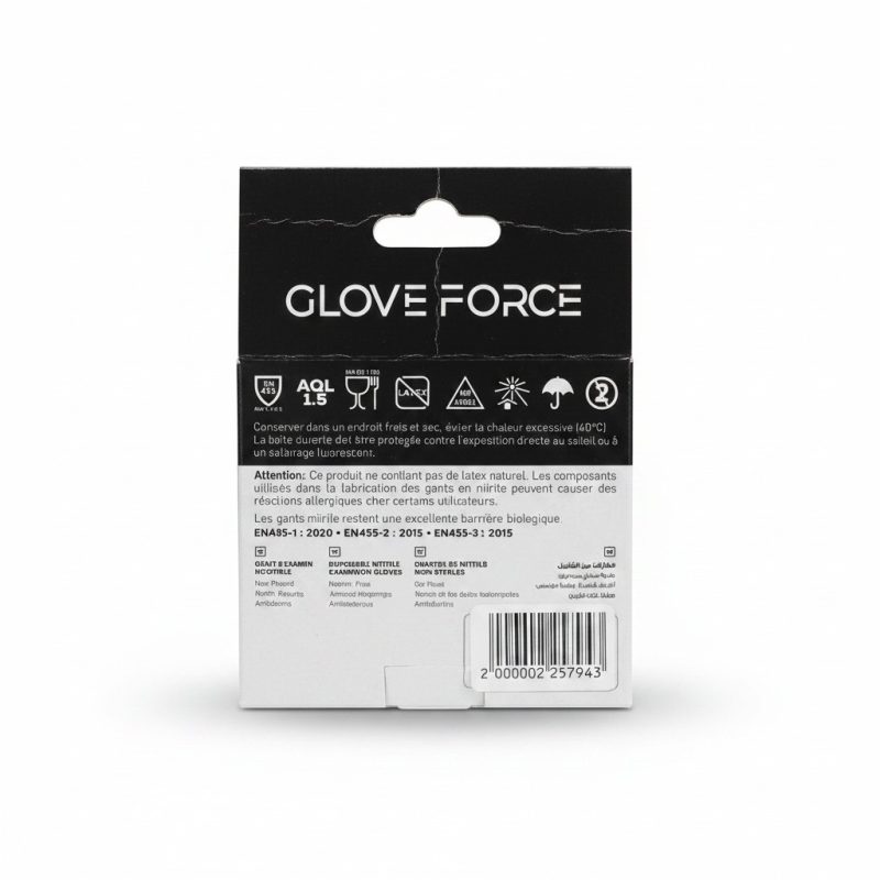 Gants Nitrile Jetables Noirs T.S (Boîte de 10) Glove Force