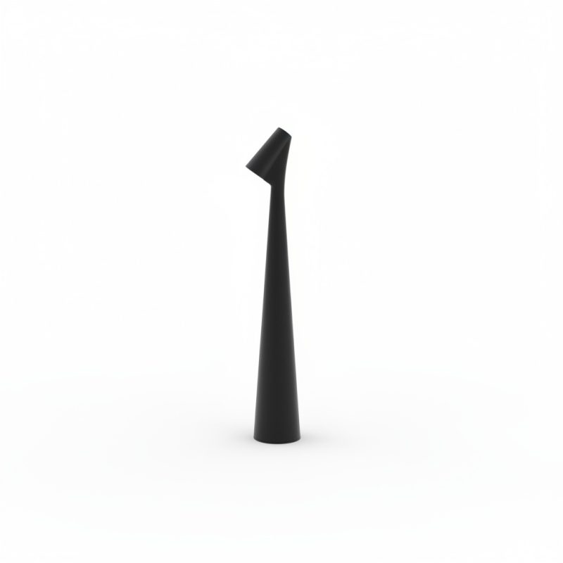 Lampe de table LED E27 design conique noir et or