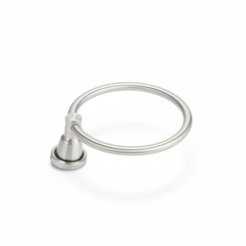 Porteserviette anneau en métal brossé pour salle de bain