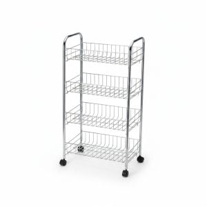 Chariot de Rangement 4 Niveaux à Roues 41x26.5x76cm MEQ