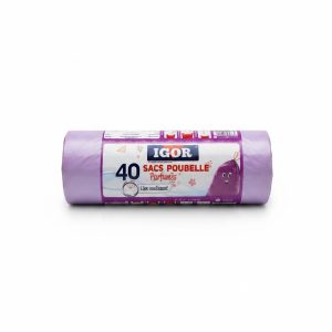 40 Sacs Poubelle Parfumés 30L avec Lien Coulissant IGOR
