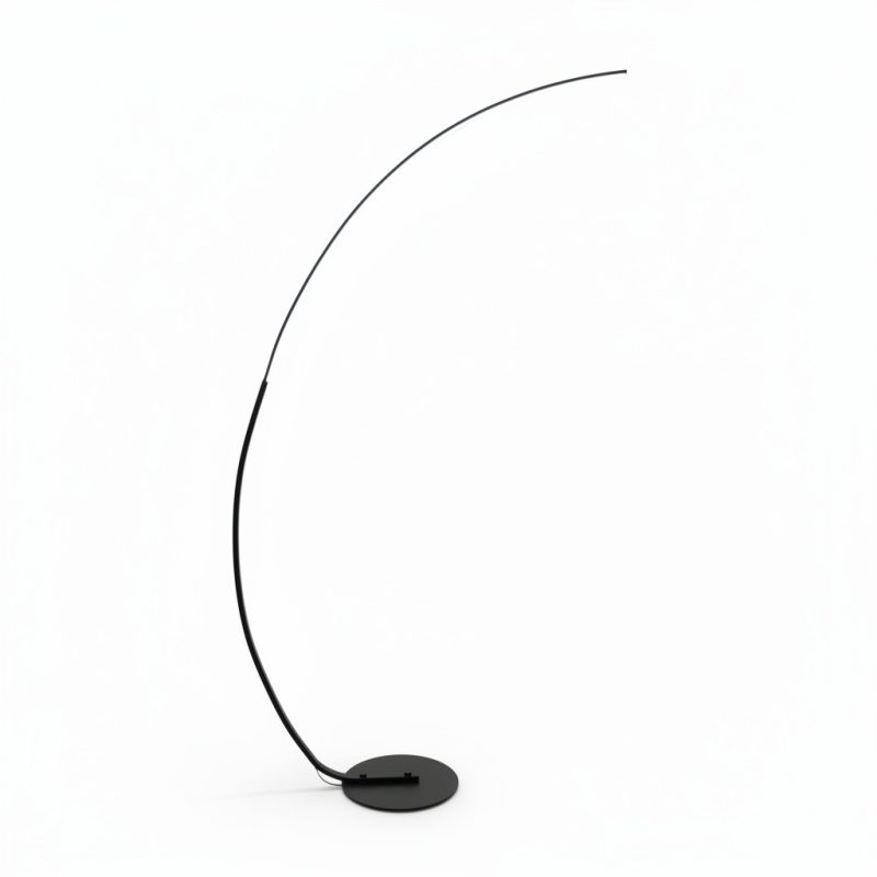 Lampadaire arc LED Miralys 32W en aluminium noir