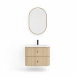 Meuble salle de bain bois 80cm avec vasque intégrée JA24008-75