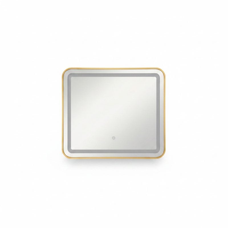 Miroir LED Carré Doré 60x60 cm avec Touche Tactile