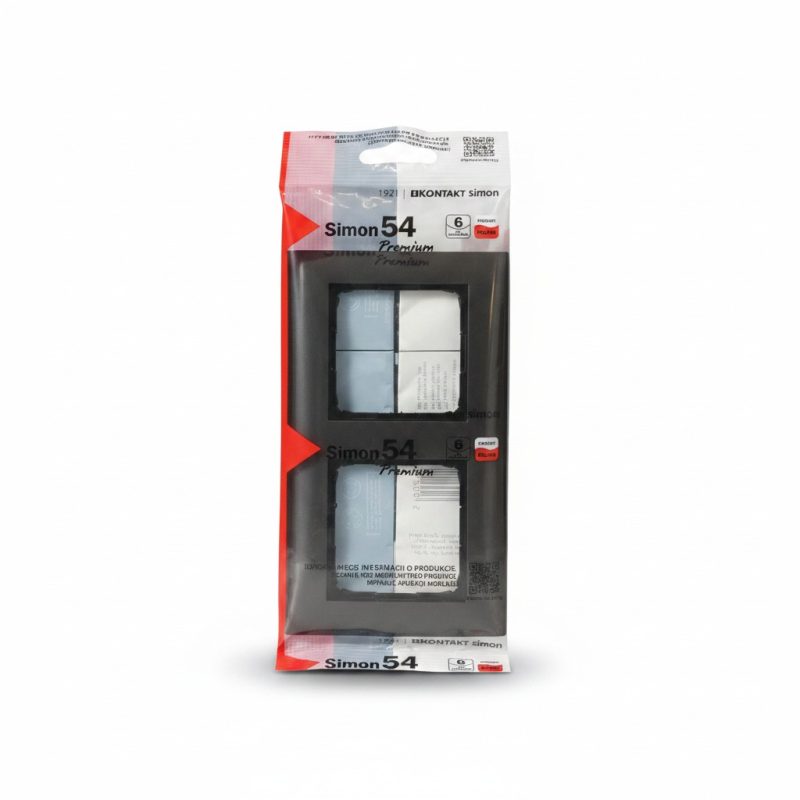 Cadre double noir mat pour appareillage Simon 54 Premium