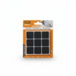 Patins en feutre auto-adhésifs carrés noirs HYDERON, 9 pcs