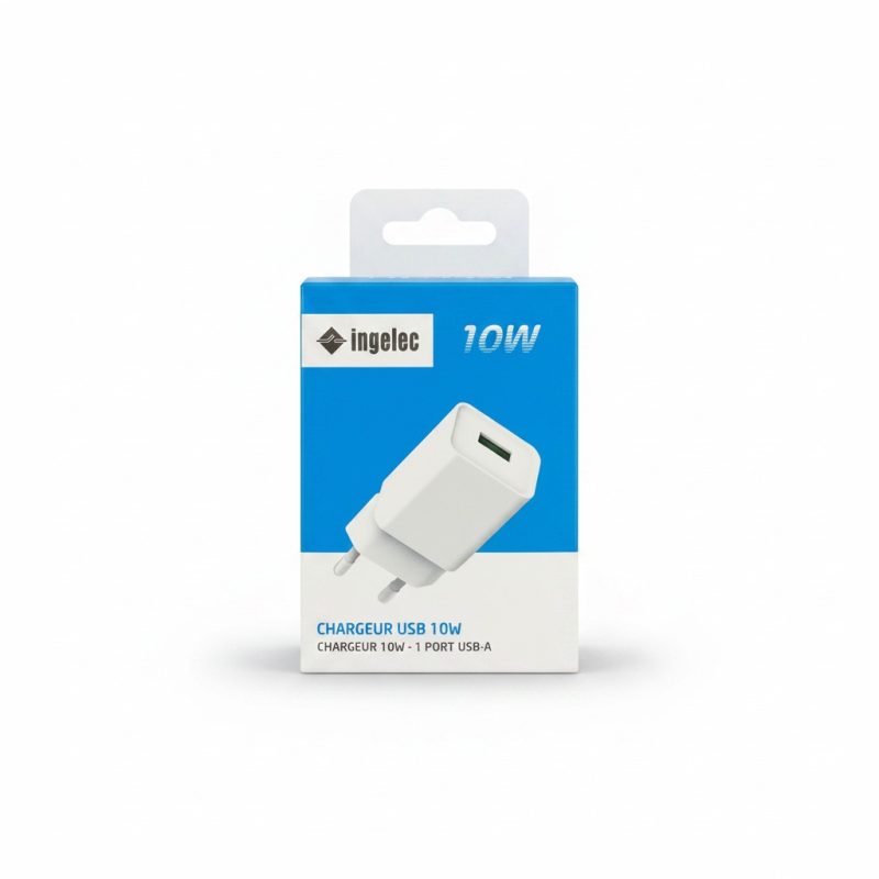 9560131 Chargeur USBA 1 Port 10W Ingelec C1P12WA