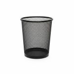 Poubelle Corbeille en Métal Noir Ø26,5 x H26,5 cm