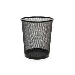 Poubelle Corbeille en Métal Noir Ø26,5 x H26,5 cm