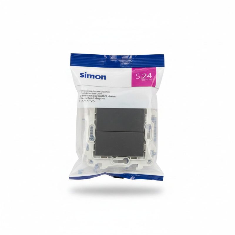 Double Interrupteur Simon S24 Graphite pour Installation Fixe