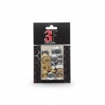 Lot de cache-vis chromés 3F 20 mm pour fixation discrète