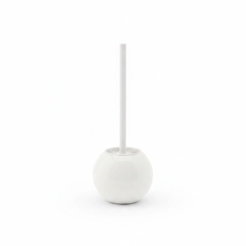 Brosse WC avec support sphérique blanc design