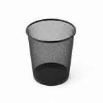 Poubelle Corbeille en Métal Noir Ø26,5 x H26,5 cm