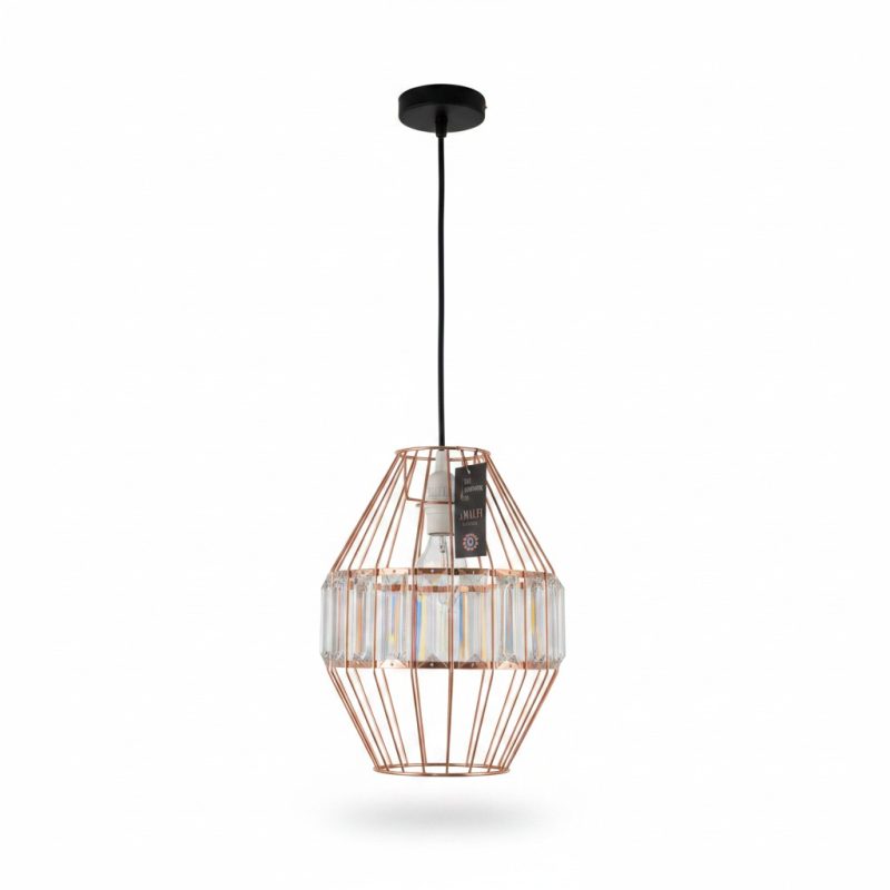 Suspension Crystal Pragas Cuivré D20 cm E14