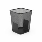 Poubelle Carrée en Métal Noir 25,5x30,5 cm