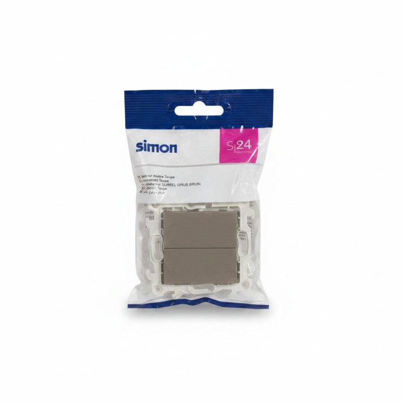 Double Interrupteur S24 Marron Taupe Simon