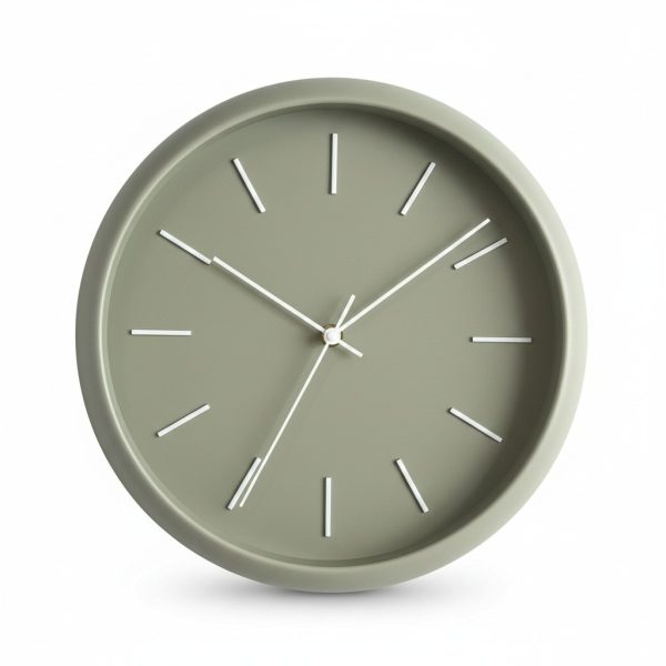 Horloge Murale Design Minimaliste 30 cm Vert Sauge