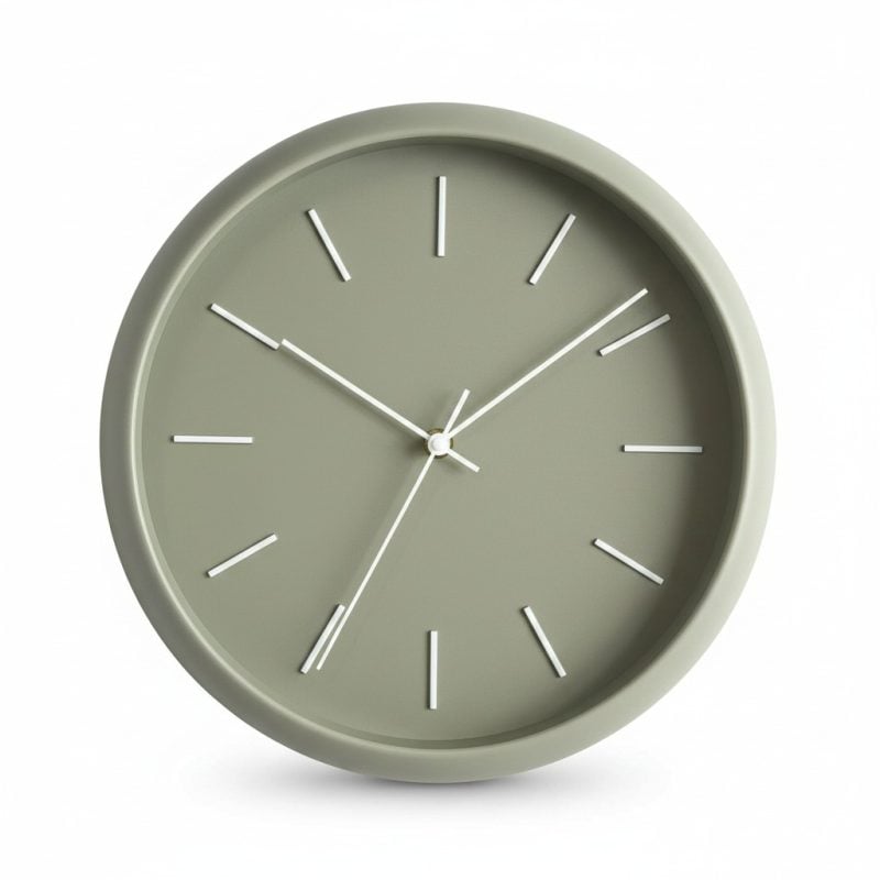 9807101 Horloge Murale Design Minimaliste 30 cm Vert Sauge