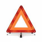 Triangle de présignalisation pliable avec boîtier de rangement