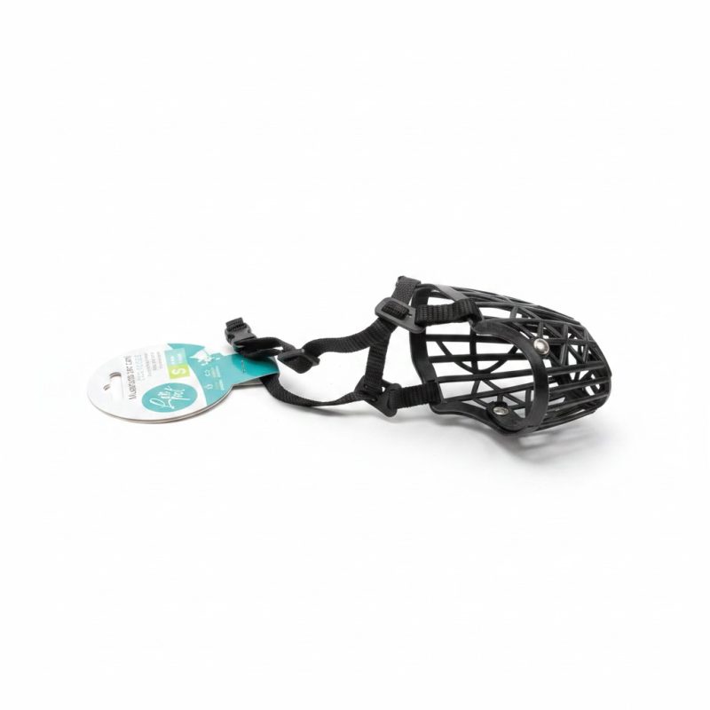 Muselière Panier en Plastique et Nylon Noir Taille S Eco Pet