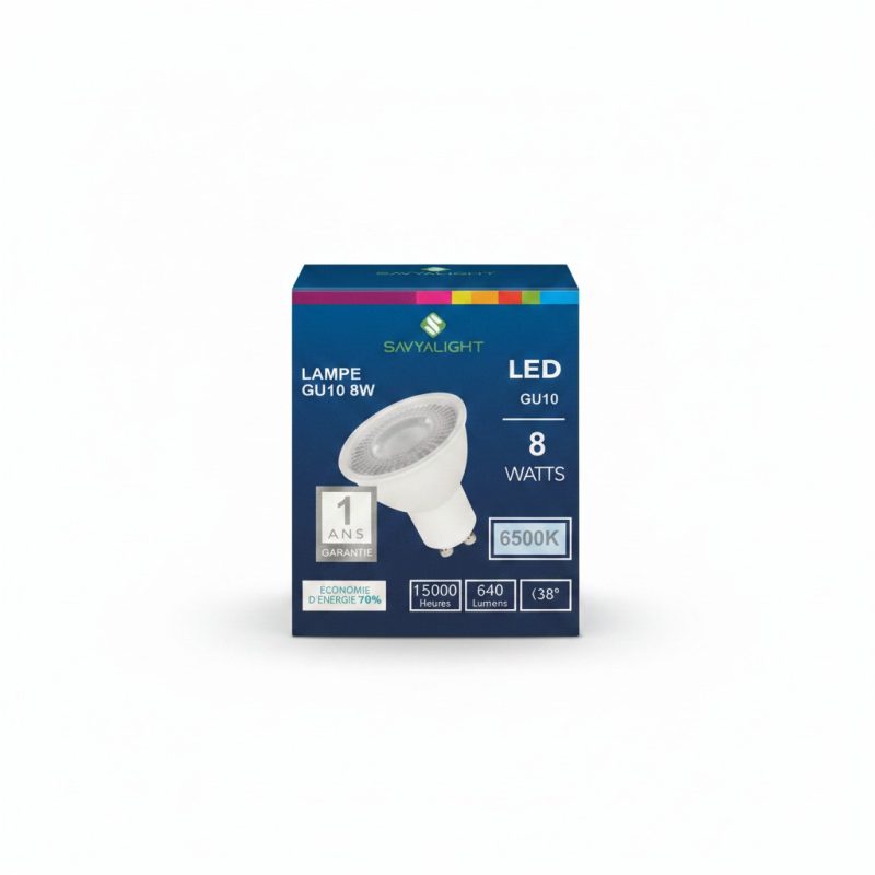 Ampoule LED GU10 8W 640lm 6500K Savyalight