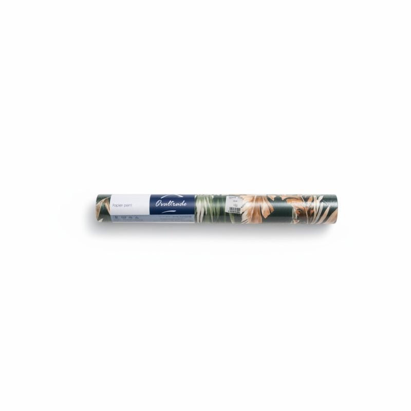 Papier Peint Quattrada Feuilles Tropicales Marron et Vert