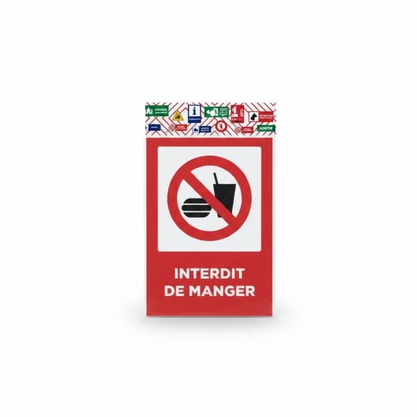 Plaque de signalisation Interdit de Manger - Rouge et Blanc