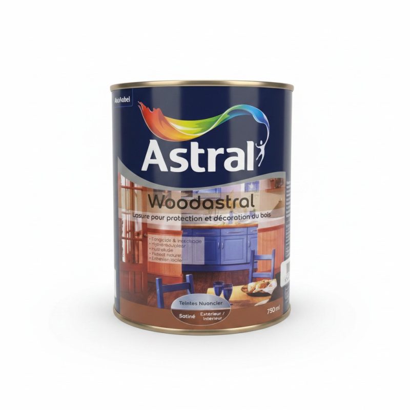Lasure Bois Woodastral Satiné Noyer 750 ml Astral