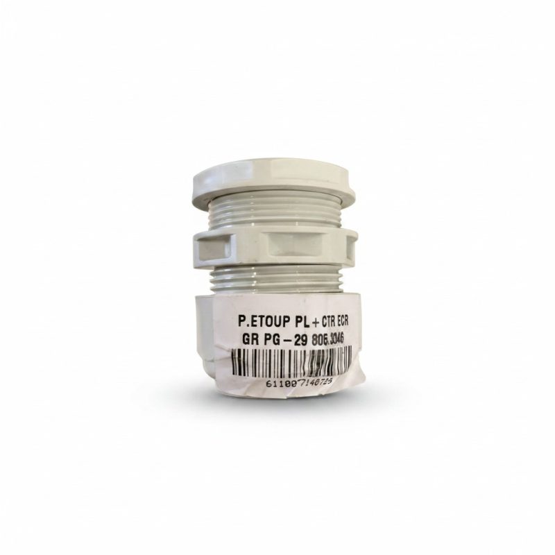 Presseétoupe plastique gris PG29 avec contreécrou