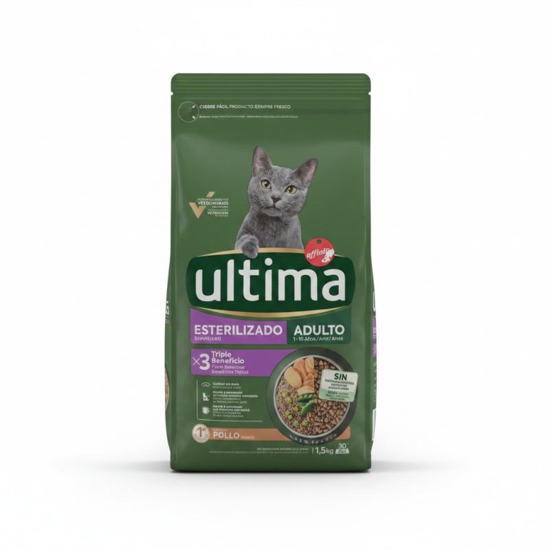 Croquettes pour chat stérilisé adulte au poulet Ultima 1.5kg