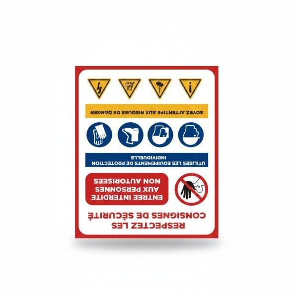 Panneau de signalisation multi-consignes de sécurité