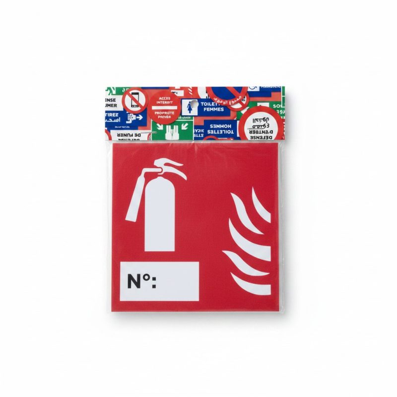 Panneau Signalétique Extincteur Autocollant Rouge et Blanc