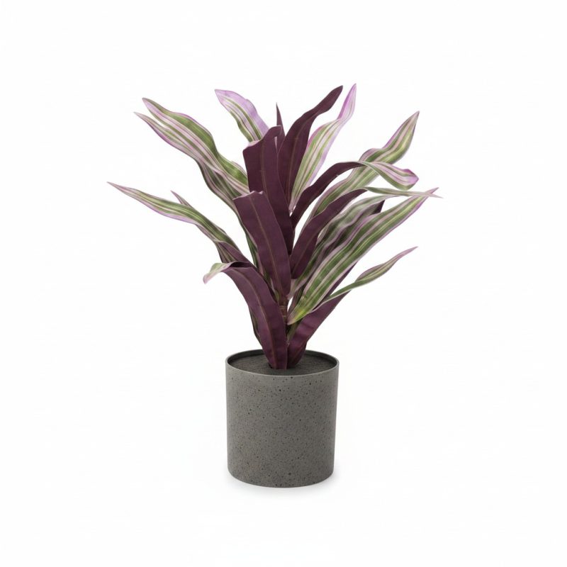 Plante artificielle Tradescantia violette en pot effet béton