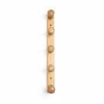 Patère murale en bois naturel 5 têtes de rangement