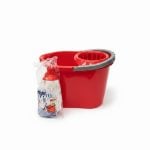 Seau Essoreur Rouge avec Frange Coton POP 14L