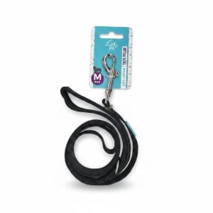 Laisse en Nylon Noir M 120x2,0 cm Leo Pet pour chien