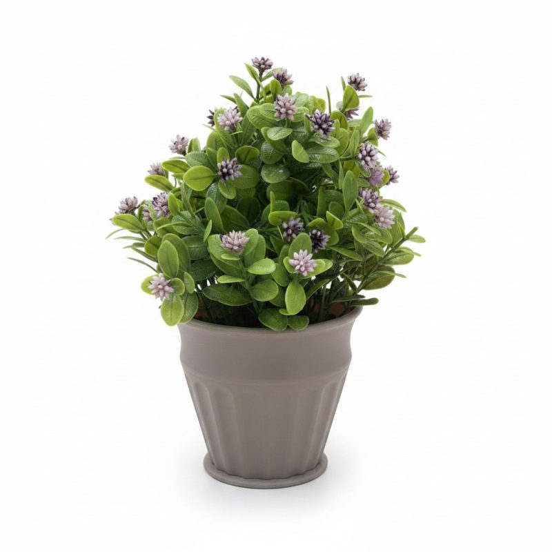 9807221 Plante Artificielle en Pot avec Fleurs Violettes Décoratives