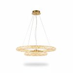 Suspension LED 2 anneaux cristal Or 32W 3000K HARMON