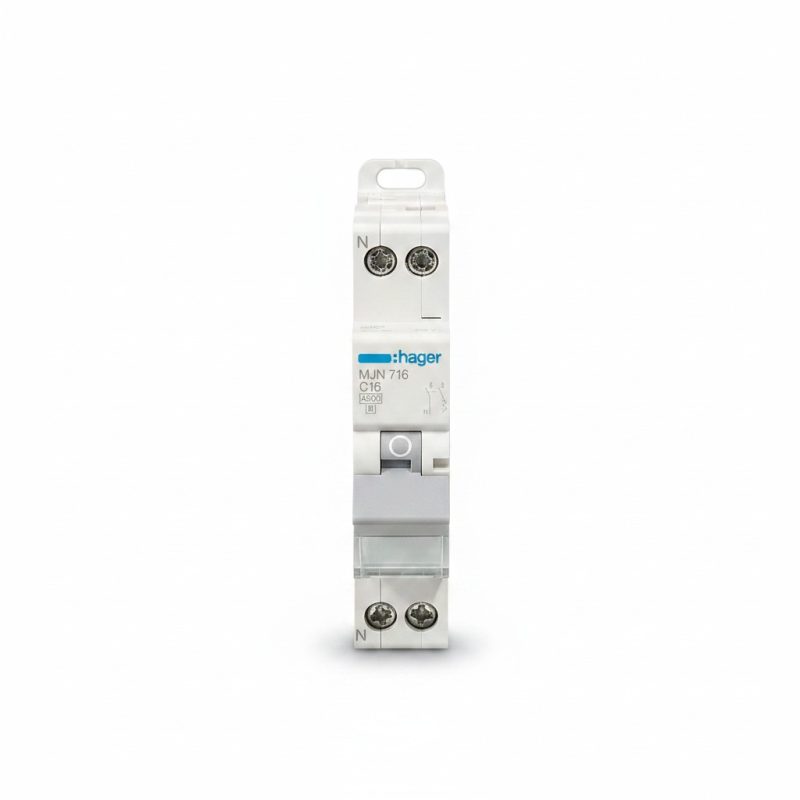 Disjoncteur 1P+N 16A Courbe C 4,5kA Hager MJN716